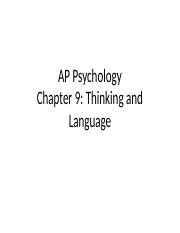 AP Psychology Chapter 9 Thinking and Language