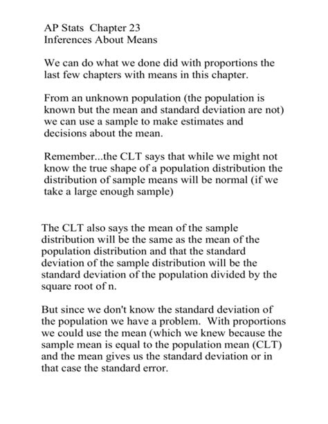AP Statistics Chapter 23