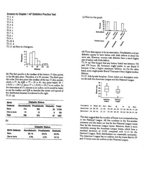 AP Statistics chapter 1 practice questions