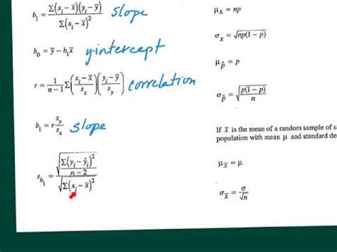 AP Stats Formula Sheet Walkthrough YouTube