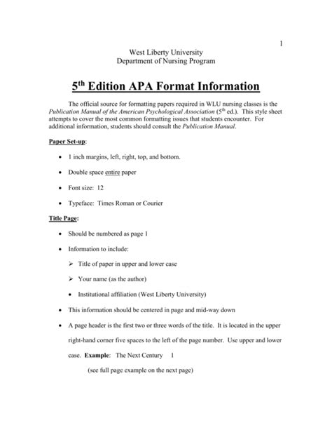 APA Documentation 5th Edition