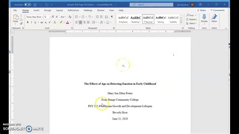 APA Format Title Page 7th Edition 2 YouTube