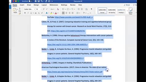 APA References Page How to format in Hanging Indent and Alphabetize II