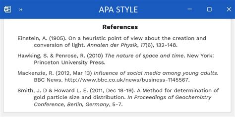APA Referencing Explanation and Examples