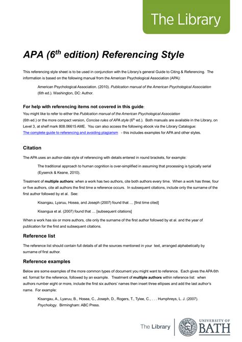 APA Referencing Guide 6th Edition