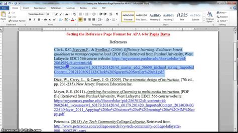 APA Style 6th Ed. Reference List YouTube