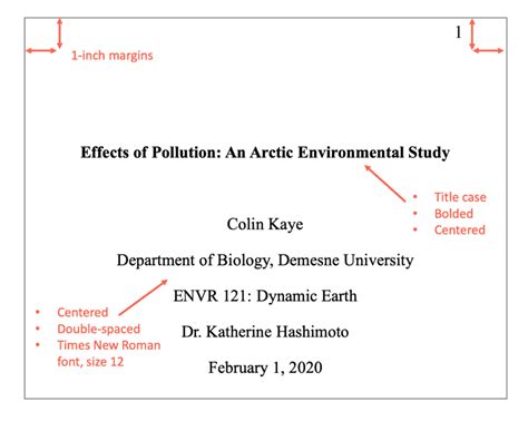 APA Title Page Elements and Format