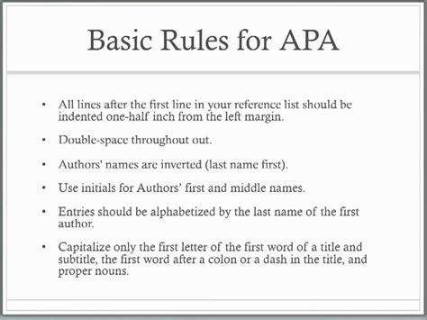 APA rules