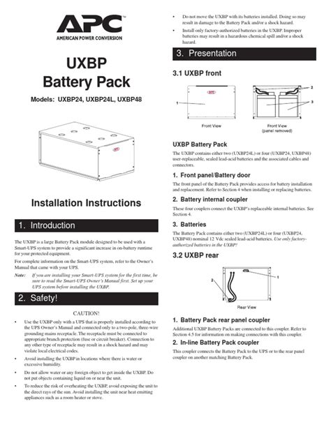 APC UXBP48 Battery Pack pdf