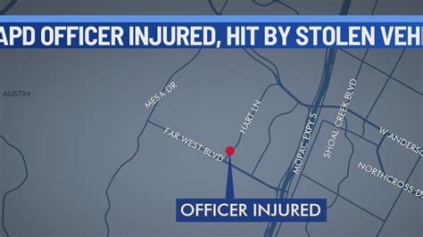 APD officer injured after being hit by stolen vehicle Friday morning