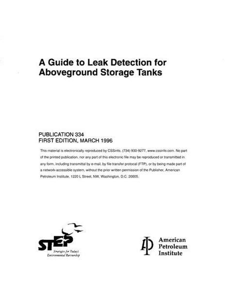 API PUBL 334 - Guide to Leak Detection for Aboveground Storage Tanks ... - coolestguyplanet.net
