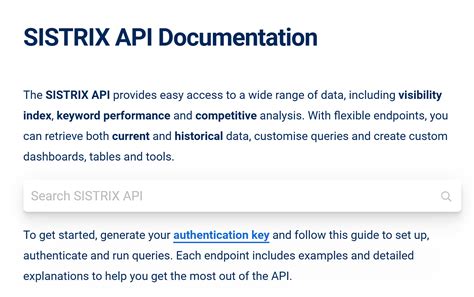 API Reference SISTRIX