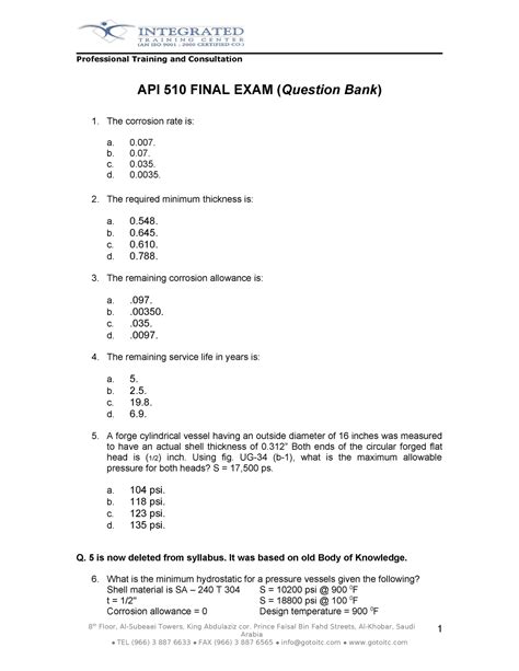 API-510 Examsfragen