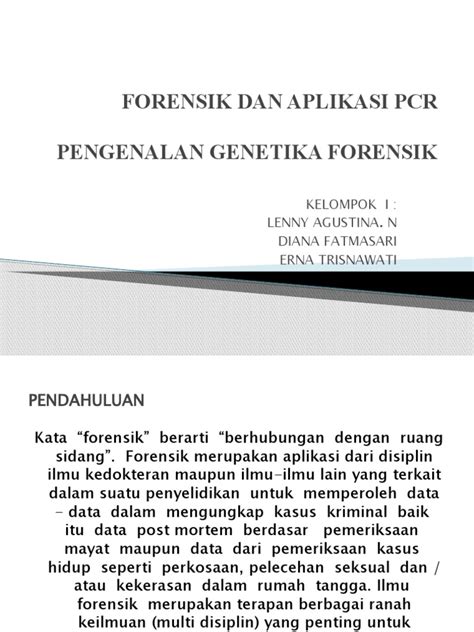 Aplikasi Genetika dalam Forensik | PDF - Scribd - muktibox.com