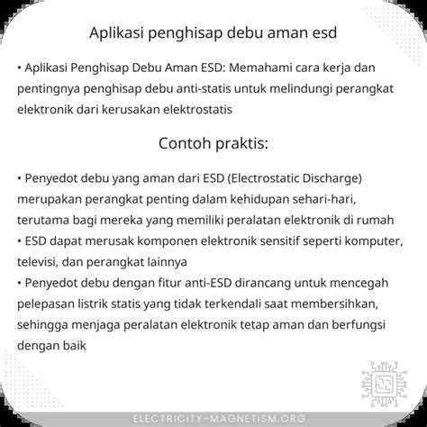 Aplikasi Penghisap Debu Aman ESD - electricity … - wintechmobiles.com