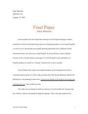 APLNG 591 Final Paper