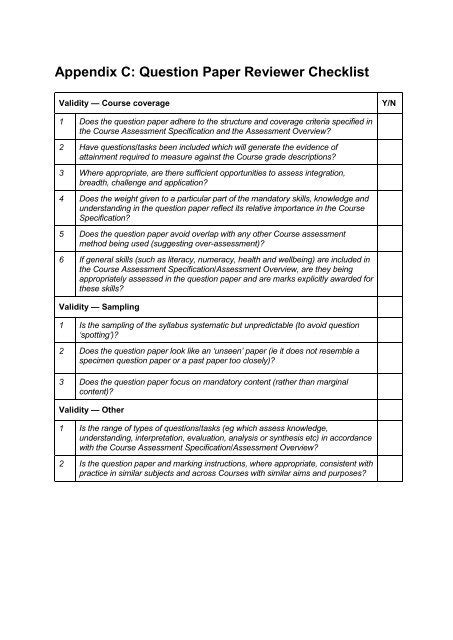 APPENDIX 1 - SQA