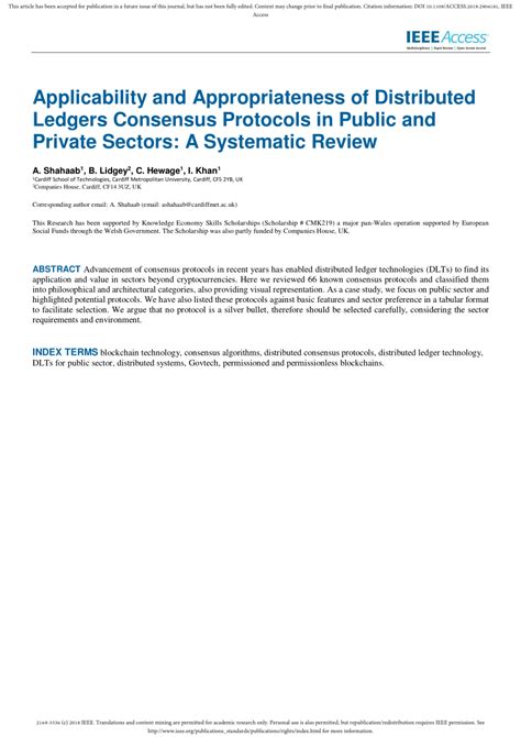 Applicability and Appropriateness of Distributed Ledgers Consensus ... - coolestguyplanet.net