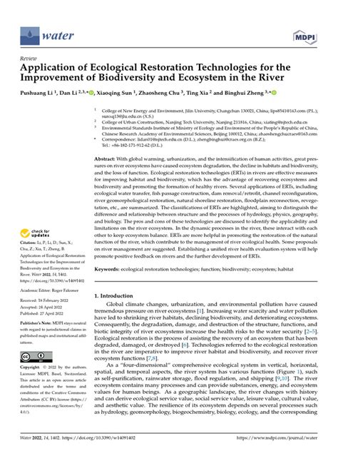 Application of Ecological Restoration Technologies for the … - raincitystudios.com