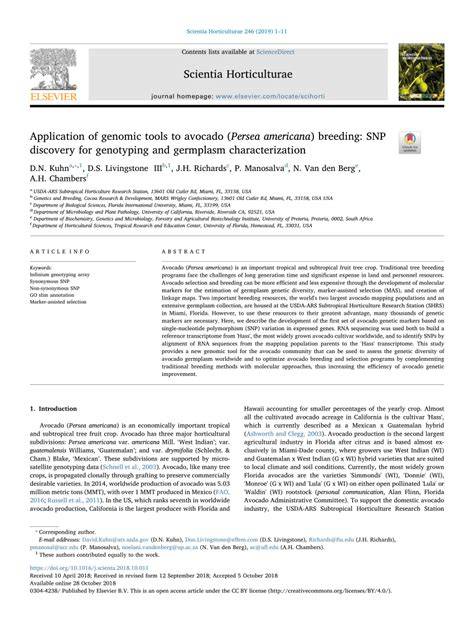 Application of genomic tools to avocado (Persea americana) breeding ... - raincitystudios.com