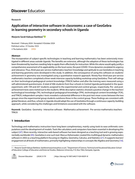 Application of interactive software in classrooms: a case of GeoGebra ... - wintechmobiles.com