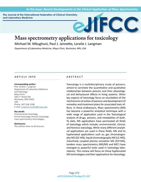 Application of Mass Spectrometry to Forensic Toxicology - wintechmobiles.com
