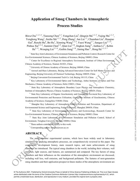 Application of smog chambers in atmospheric process studies - muktibox.com