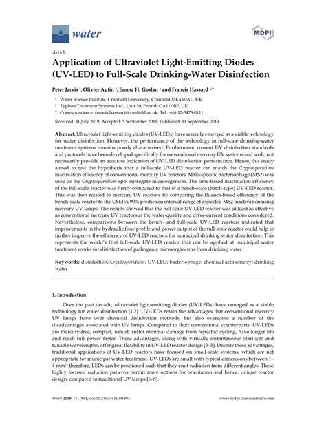 Application of ultraviolet light-emitting diodes (UV-LEDs) for water ... - raincitystudios.com
