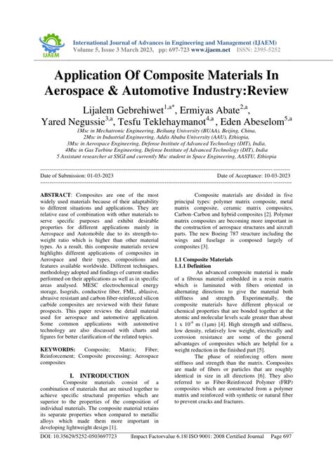 Applications and Limitations of Composite Materials in Aerospace ... - wintechmobiles.com