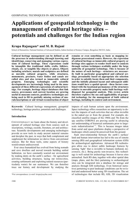 Applications of geospatial technology in the management of cultural ... - wintechmobiles.com