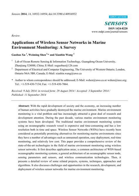 Applications of Wireless Sensor Networks in Marine Environment ... - raincitystudios.com