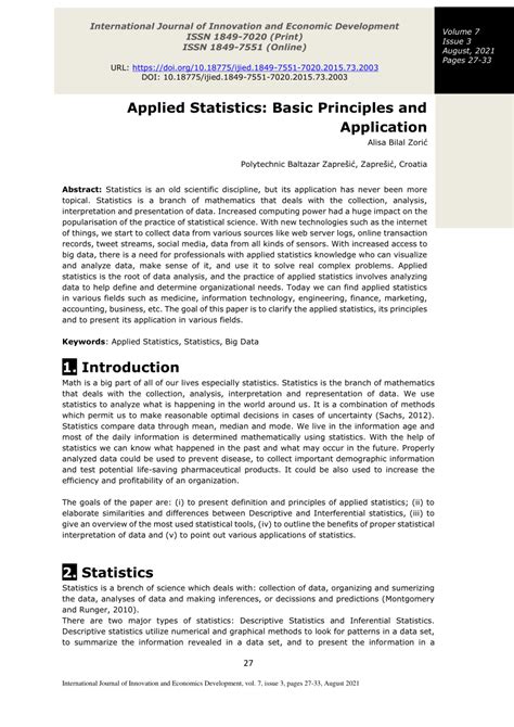 Applied Statistics: Basic Principles and Application - wintechmobiles.com