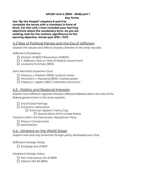 APUSH Unit 4 Key Terms