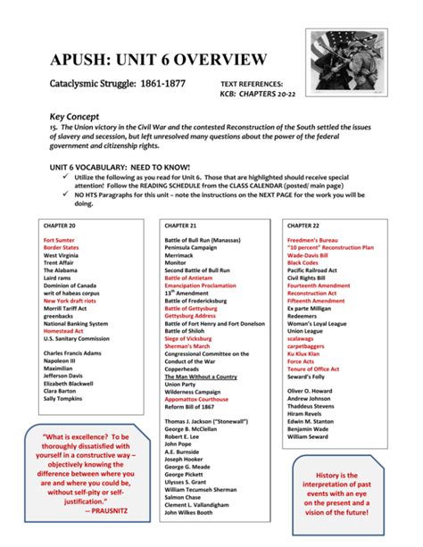 APUSH Unit 6 Key Terms