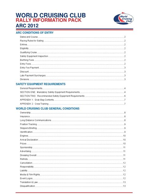 ARC 2012 Regulations Pack ENG
