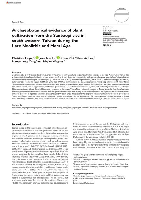 Archaeobotanical evidence for the interrelationship of agricultural ... - wintechmobiles.com