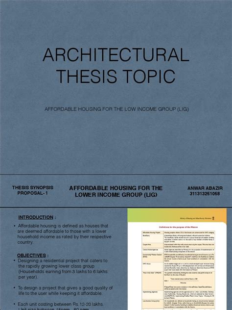 ARCHITECTURAL THESIS TOPIC AFFORDABLE HO pdf