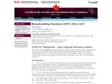 ARCHIVED - Broadcasting Decision CRTC 2004-268 CRTC