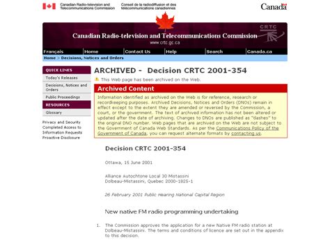 ARCHIVED - Decision CRTC 95-258 CRTC