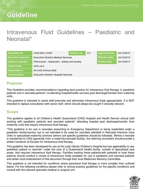 ARCS Paediatric IV Fluid Guidelines
