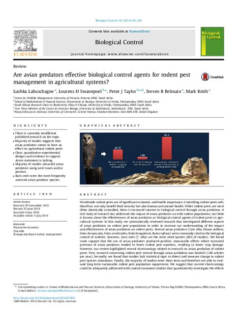 Are avian predators effective biological control agents for rodent pest ... - muktibox.com