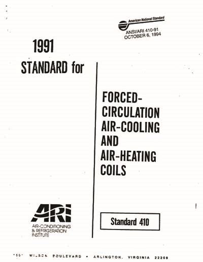 ARI-410 Forced-Circulation Air-Cooling and Air-Heating Coils ...