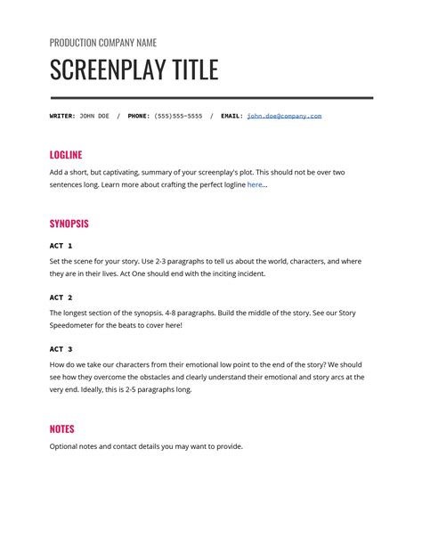 ARS Synopsis Template