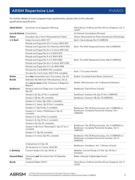 ARSM Repertoire list - muktibox.com
