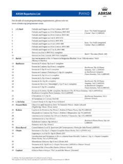 ARSM Repertoire List PIANO - ABRSM: Homepage