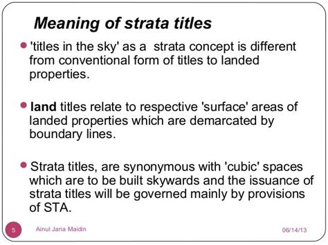 ART Nature of Strata Title