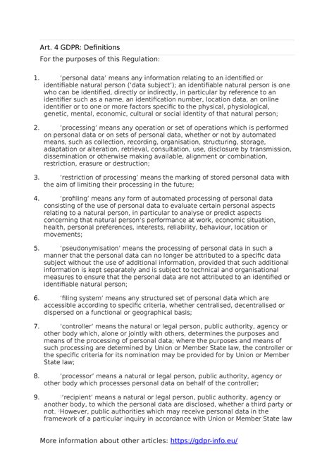 Art. 4 GDPR Definitions - General Data Protection Regulation (GDPR) - coolestguyplanet.net