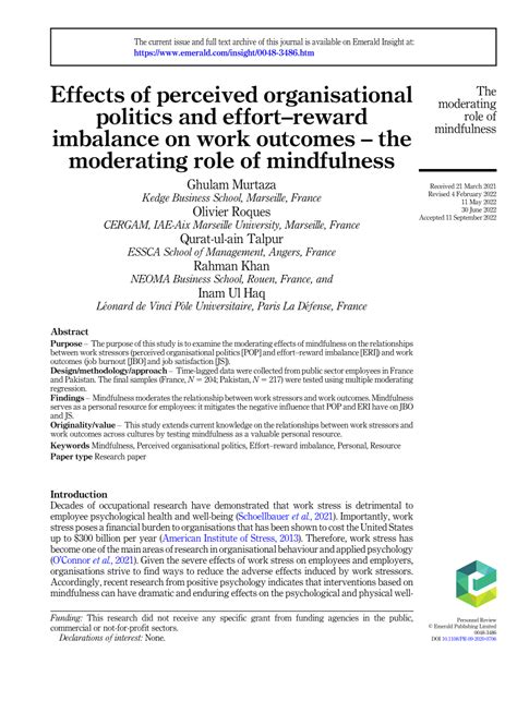 Article: Does perceive organisational politics effect emotional ... - wintechmobiles.com