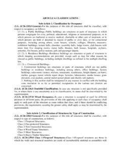 ARTICLE 4. CLASSIFICATIONS Sub-Article 1. Classification by …