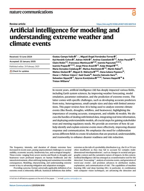 Artificial intelligence for modeling and understanding extreme ... - Nature - coolestguyplanet.net
